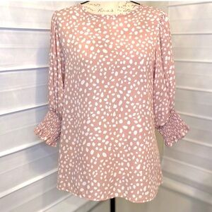 ♥️Reduced♥️Blush/White Polka Dot Women's Top NWT